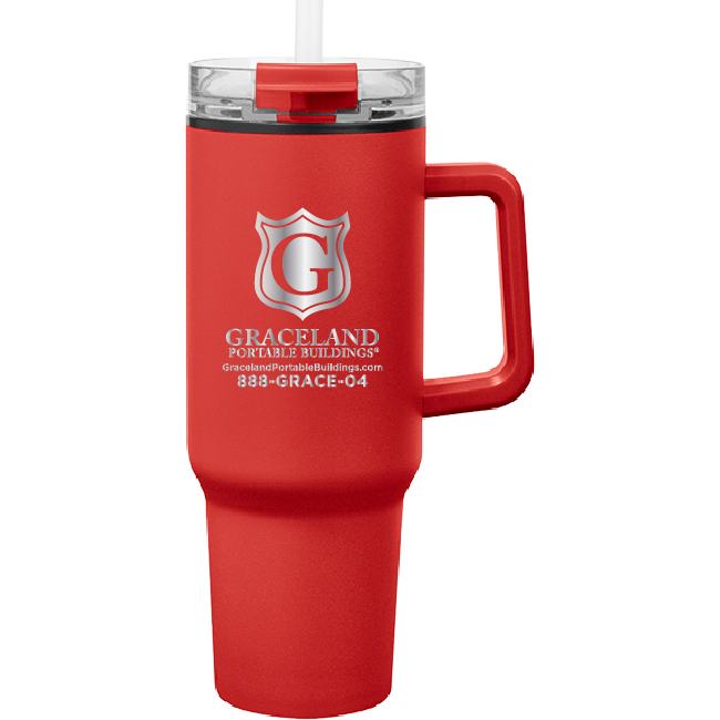 40oz Recycled Stainless Steel Tumbler w/Lid and Straw