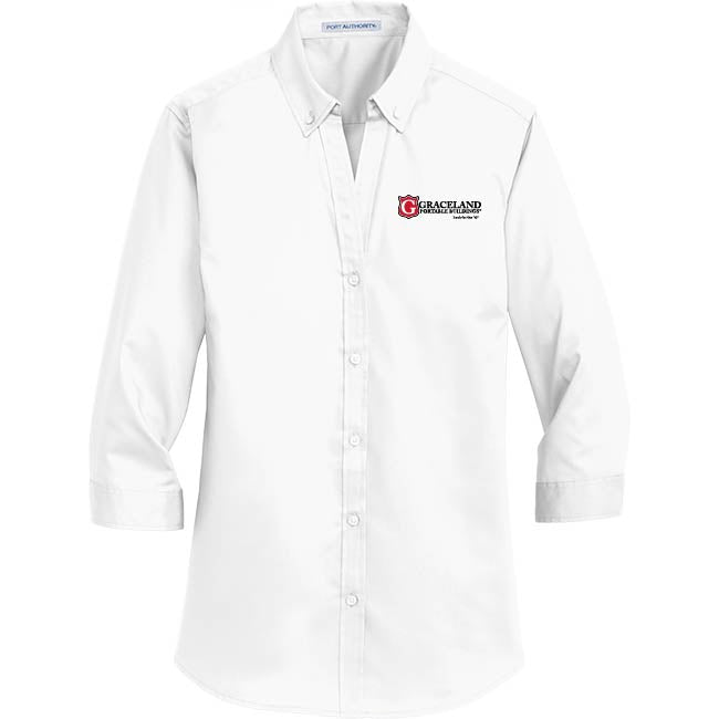 Port Authority® Women's 3/4-Sleeve SuperPro™ Twill Shirt