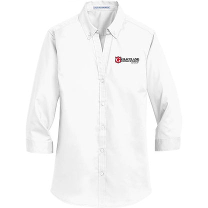 Port Authority® Women's 3/4-Sleeve SuperPro™ Twill Shirt