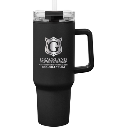 40oz Recycled Stainless Steel Tumbler w/Lid and Straw